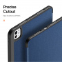 Husă DUX DUCIS Domo cu compartiment pentru Apple Pencil și funcție sleep pentru iPad Pro 11" (2024/2025) - albastru închis