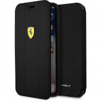 Husă Ferrari Tyres Daphne Book FESCODFLBKPXBK iPhone X/XS, negru