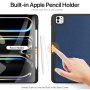 Husă DUX DUCIS Domo cu compartiment pentru Apple Pencil și funcție sleep pentru iPad Pro 13" (2024/2025) - albastru închis