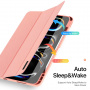Husă DUX DUCIS Domo cu compartiment pentru Apple Pencil și funcție sleep pentru iPad Pro 13" (2024/2025) - roz