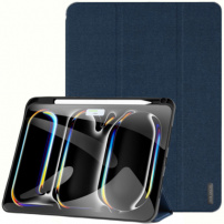 Husă DUX DUCIS Domo cu compartiment pentru Apple Pencil și funcție sleep pentru iPad Pro 11" (2024/2025) - albastru închis