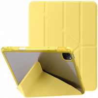 Husă cu spate transparent și suport origami pentru iPad Pro 13" (2024/2025) - galbenă