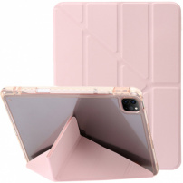 Husă cu spate transparent și suport origami pentru iPad Pro 13" (2024/2025) - roz