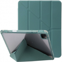 Husă cu spate transparent și suport origami pentru iPad Pro 11" (2024/2025) - albastru petrol