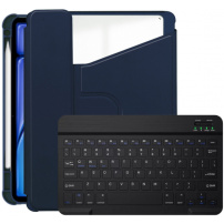 Husă rotativă 360° cu tastatură și compartiment pentru Apple Pencil pentru iPad Air 11" (2024-2026) - albastru închis