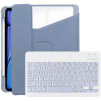 Husă rotativă 360° cu tastatură și compartiment pentru Apple Pencil pentru iPad Pro 13" (2024/2025) - gri albăstrui