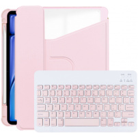 Husă rotativă 360° cu tastatură și compartiment pentru Apple Pencil pentru iPad Pro 13" (2024/2025) - roz