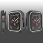 Husă din silicon, pentru Apple Watch 40mm - negru - alb