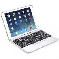 Husă pliabilă, cu tastatură, pentru iPad 9,7" (2017/2018) / Air 1/2 / Pro 9,7" - argintiu