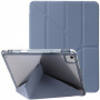 Husă cu spate transparent și suport origami pentru iPad Air 11" (2024-2026) - gri albăstrui