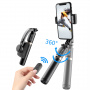 CYKE Q08 buzunar Bluetooth selfie stick / trepied cu stabilizator - negru