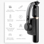 CYKE Q08 buzunar Bluetooth selfie stick / trepied cu stabilizator - negru