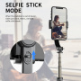 CYKE Q08 buzunar Bluetooth selfie stick / trepied cu stabilizator - negru