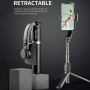 CYKE Q08 buzunar Bluetooth selfie stick / trepied cu stabilizator - negru