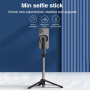 Stick/trepied Bluetooth selfie cu atasament magnetic pentru iPhone - alb