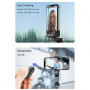 Stick de cardan Bluetooth selfie multifuncțional Q18 cu stabilizator și urmărire a mișcării pentru iPhone - negru