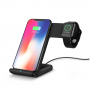 Stativ cu încărcare wireless, pentru iPhone / Apple Watch - negru
