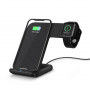 Stativ cu încărcare wireless, pentru iPhone / Apple Watch - negru