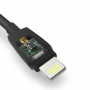 Cablu lightning ROCK, de sincronizare şi de încărcare, certificat MFI, pentru Apple iPhone / iPad / iPod - negru - 2m