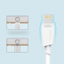 Cablu lightning ROCK, de sincronizare şi de încărcare, certificat MFI, pentru Apple iPhone / iPad / iPod - alb - 2m