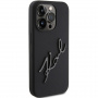 Karl Lagerfeld Husa din silicon Karl Script Logo pentru iPhone 15 Pro - neagra