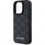 Karl Lagerfeld Husă cu logo metalic monogramă cu MagSafe pentru iPhone 15 Pro Max - negru