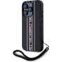 Karl Lagerfeld Husă Saffiano Athleisure Stripe cu curea pentru iPhone 15 Pro - Negru