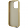 Karl Lagerfeld Husă metalică Wrinkled Signature Logo pentru iPhone 15 Pro - auriu
