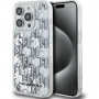 Karl Lagerfeld Husă cu monogramă cu sclipici lichid pentru iPhone 14 Pro Max - argintiu