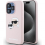 Karl Lagerfeld Husă din silicon cu capete duble cu MagSafe pentru iPhone 15 Pro - roz