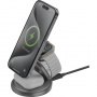 ENERGEA 3in1 GoMag Gyre MagSafe încărcător fără fir pentru iPhone / Apple ceas / AirPods - gri