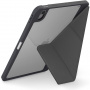 UNIQ Husă Moven cu suport origami și spațiu pentru Apple Creion pentru iPad Air 11" (2024-2026) - gri închis