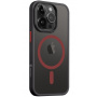 Tactical Husă transparentă Hyperstealth 2.0 cu MagSafe pentru iPhone 14 Pro - Negru Roșu