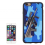 Carcasă din plastic, cu model 3D puşcă Steyr AUG A1, pentru Apple iPhone 6S / 6 - albastră