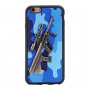 Carcasă din plastic, cu model 3D puşcă Steyr AUG A1, pentru Apple iPhone 6S / 6 - albastră