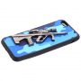 Carcasă din plastic, cu model 3D puşcă Steyr AUG A1, pentru Apple iPhone 6S / 6 - albastră