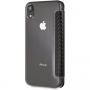 Husă BMW Carbon Red Stripe Book, pentru iPhone XR - negru