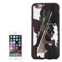 Carcasă din plastic, cu model 3D puşcă Steyr AUG A1, pentru Apple iPhone 6S / 6 - albă