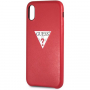 Carcasă Guess PU Leather Case Triangle, pentru iPhone XS Max - roșu
