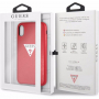 Carcasă Guess PU Leather Case Triangle, pentru iPhone XS Max - roșu