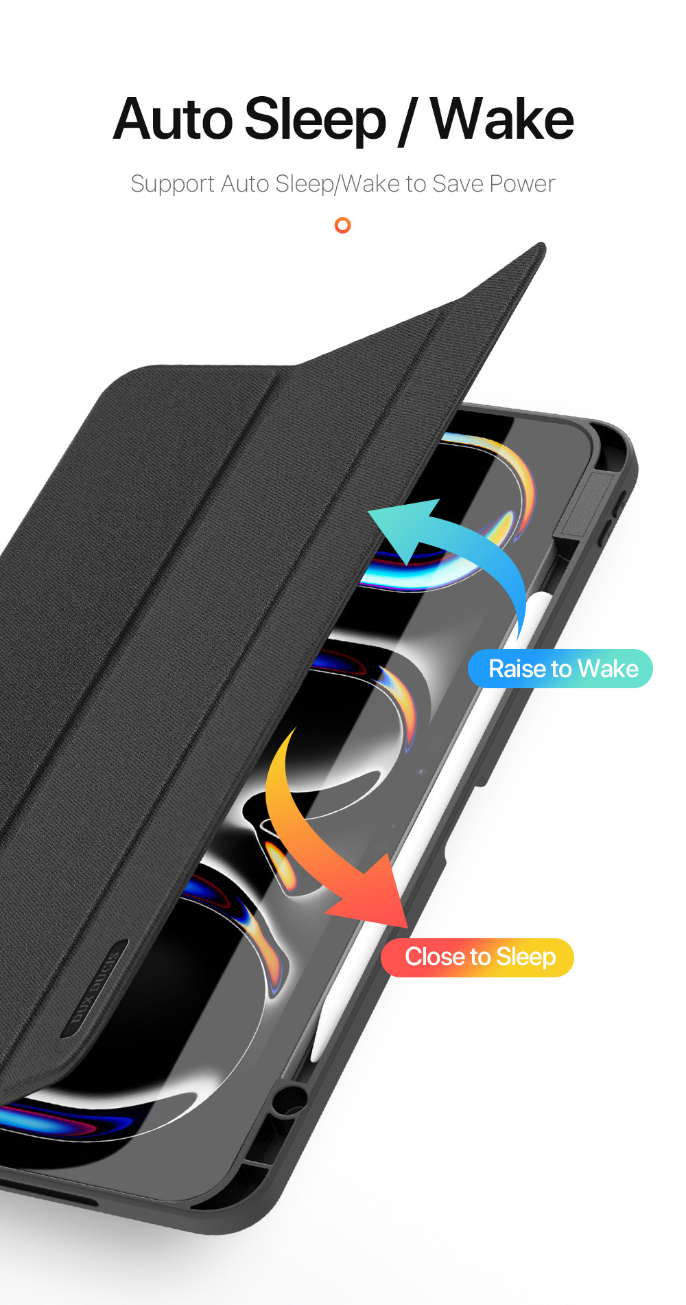 Husă DUX DUCIS Domo cu compartiment pentru Apple Pencil și funcție sleep pentru iPad Pro 13