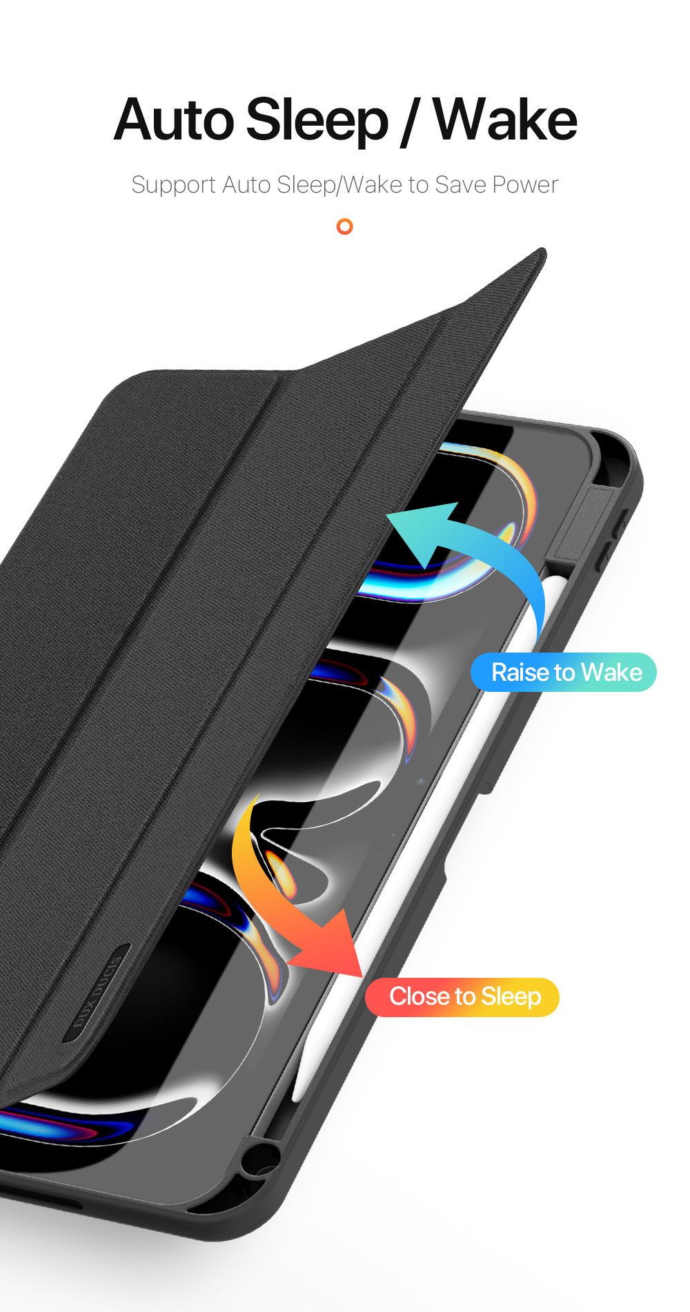 Husă DUX DUCIS Domo cu compartiment pentru Apple Pencil și funcție sleep pentru iPad Pro 11