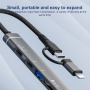 Adaptor pentru cititor 5 în 1 USB-C / 2x USB-C / USB-A / SD și TF pentru iPhone / iPad / MacBook - argintiu