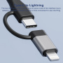 Adaptor pentru cititor 5 în 1 USB-C / 2x USB-C / USB-A / SD și TF pentru iPhone / iPad / MacBook - argintiu