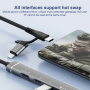 Adaptor pentru cititor 5 în 1 USB-C / 2x USB-C / USB-A / SD și TF pentru iPhone / iPad / MacBook - argintiu