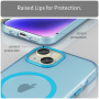 Husă mată translucidă cu MagSafe pentru iPhone 16 - albastru