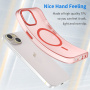 Husă mată translucidă cu MagSafe pentru iPhone 16 - roșu