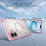 Husa transparenta cu rama colorata si MagSafe pentru iPhone 16 Plus - roz
