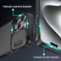 Husă mată cu husă glisantă pentru cameră pentru iPhone 16 Pro Max - albastru închis