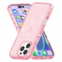 Husa transparenta cu sclipici pentru iPhone 16 Pro Max - roz
